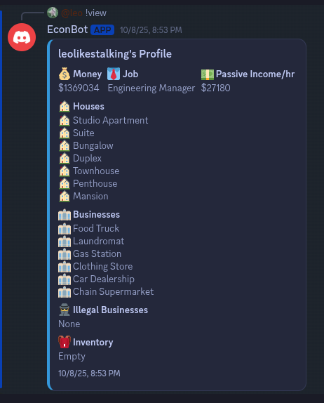 EconBot Discord interface preview