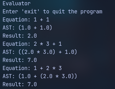 Java evaluator project preview